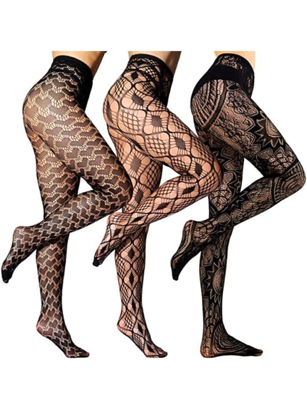 Cute Fishnet Lace Pattern Pantyhose Stockings Socks Boots Heels Anklet Dress NWT